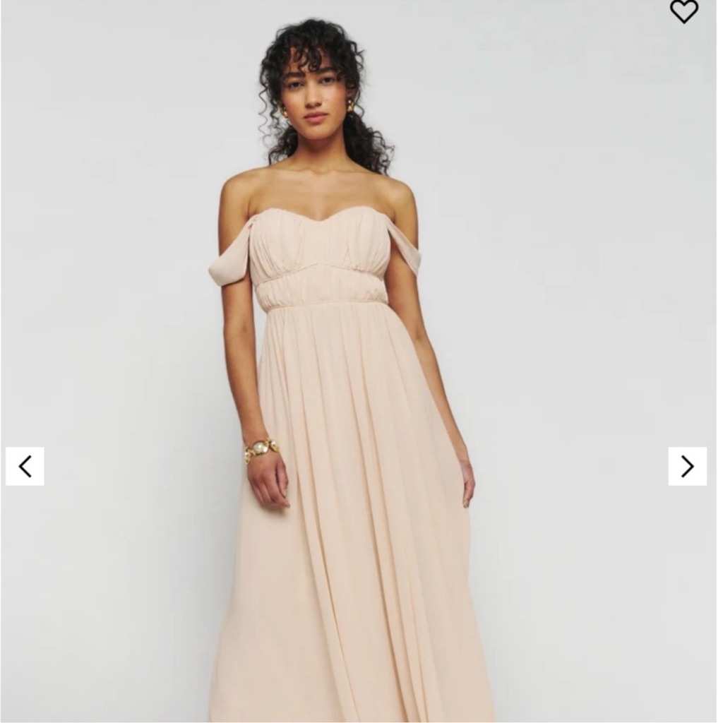 Reformation Jayde Chiffon Maxi Dress Prosecco 6 Petite Nwt Bridesmaid Formal